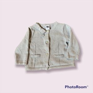 Janie and Jack silver sparkle cardigan